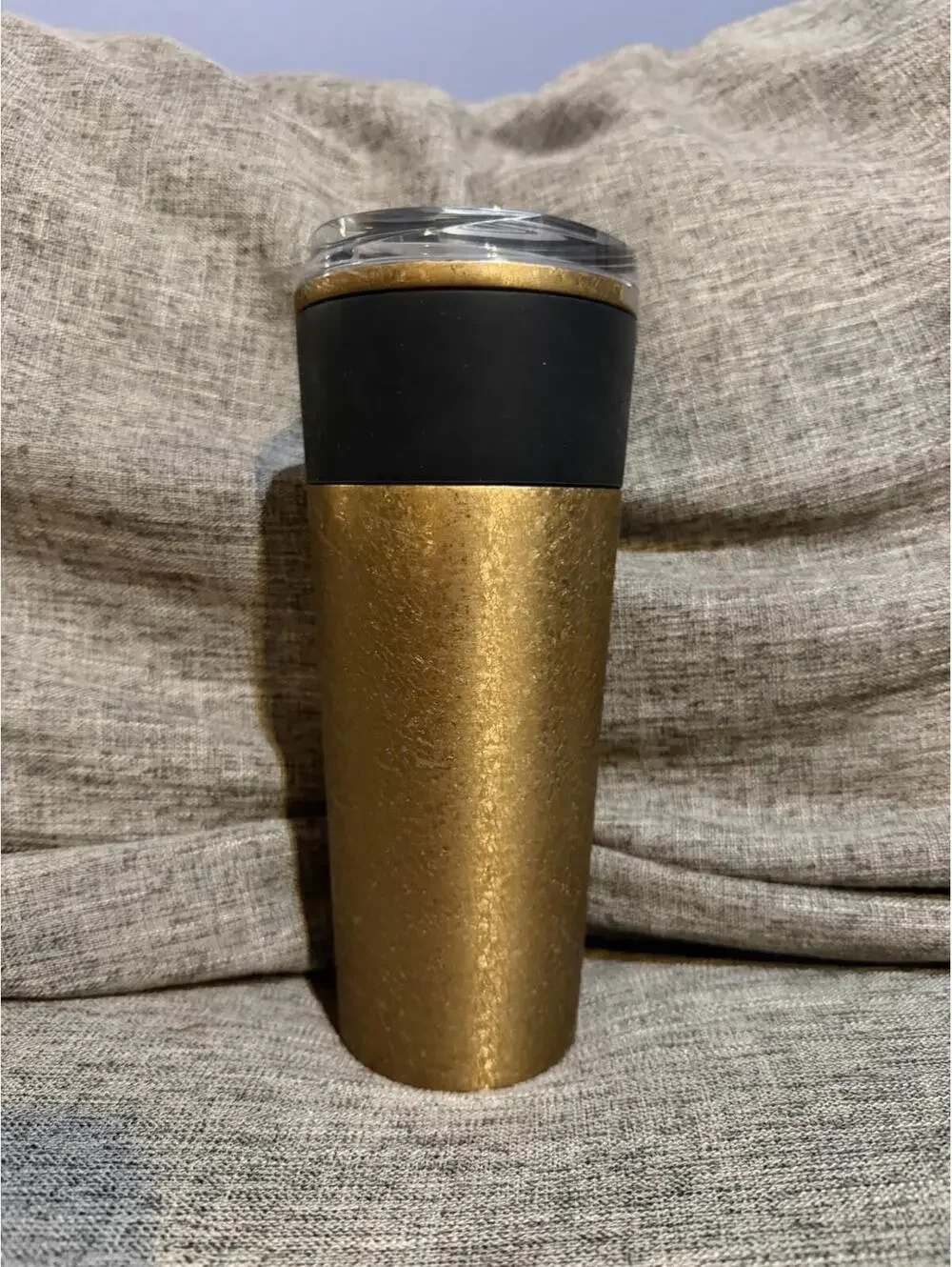 Starbucks 2021 Tumbler Gold Flake Black Grip 16 oz Stainless Steel